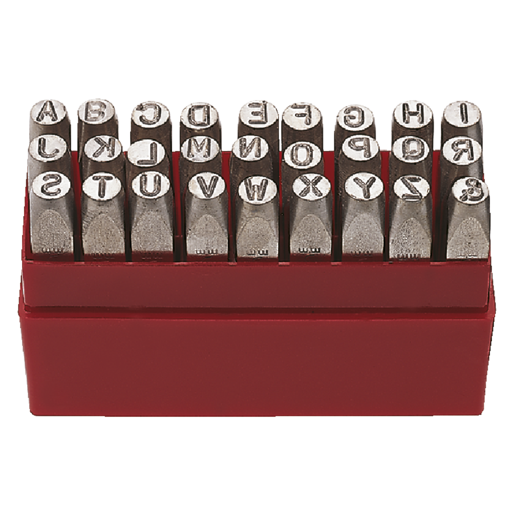 Handschlagstempel Normalschrift, Schrifthöhe 4mm (Buchstaben A-Z,&)